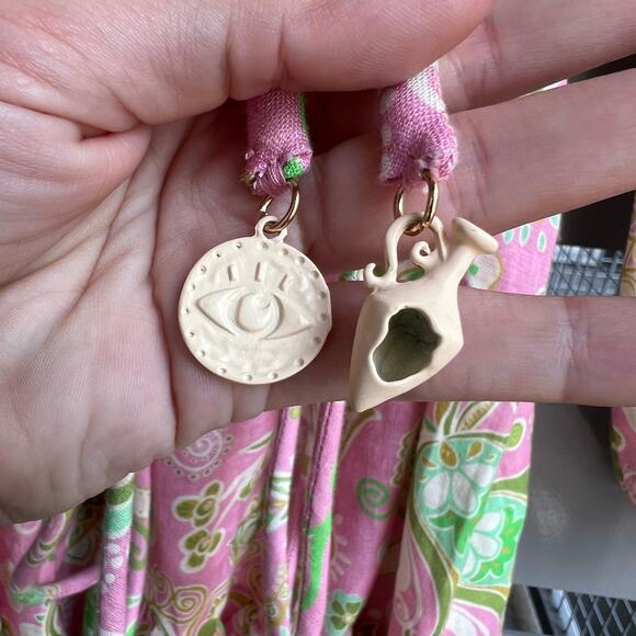 Alemais Marta Paisley Linen Ruffle Mini Dress Size 6 - Picture 4 of 7